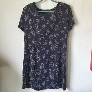 Women's Blue Dress with White Flowers Size 16
